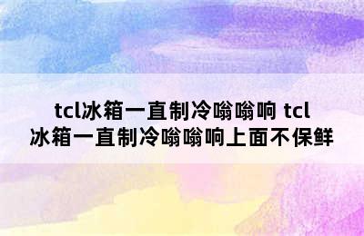 tcl冰箱一直制冷嗡嗡响 tcl冰箱一直制冷嗡嗡响上面不保鲜